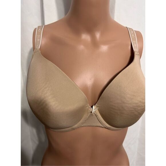 Cacique Lane Bryant Women’s TAN/Cream 36DD Adjustable Bra LOGO STRAPS GOOD CONDI - Picture 1 of 7